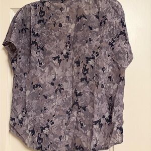 Joie Silk Grey S Small Camouflage Short Sleeve Shirt